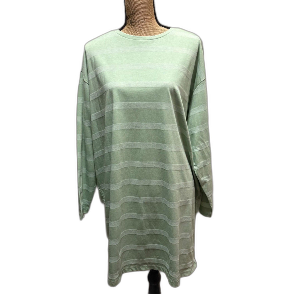ASOS Oversized T-Shirt Dress Two Tone Pastel Green Striped Spring US Size 6